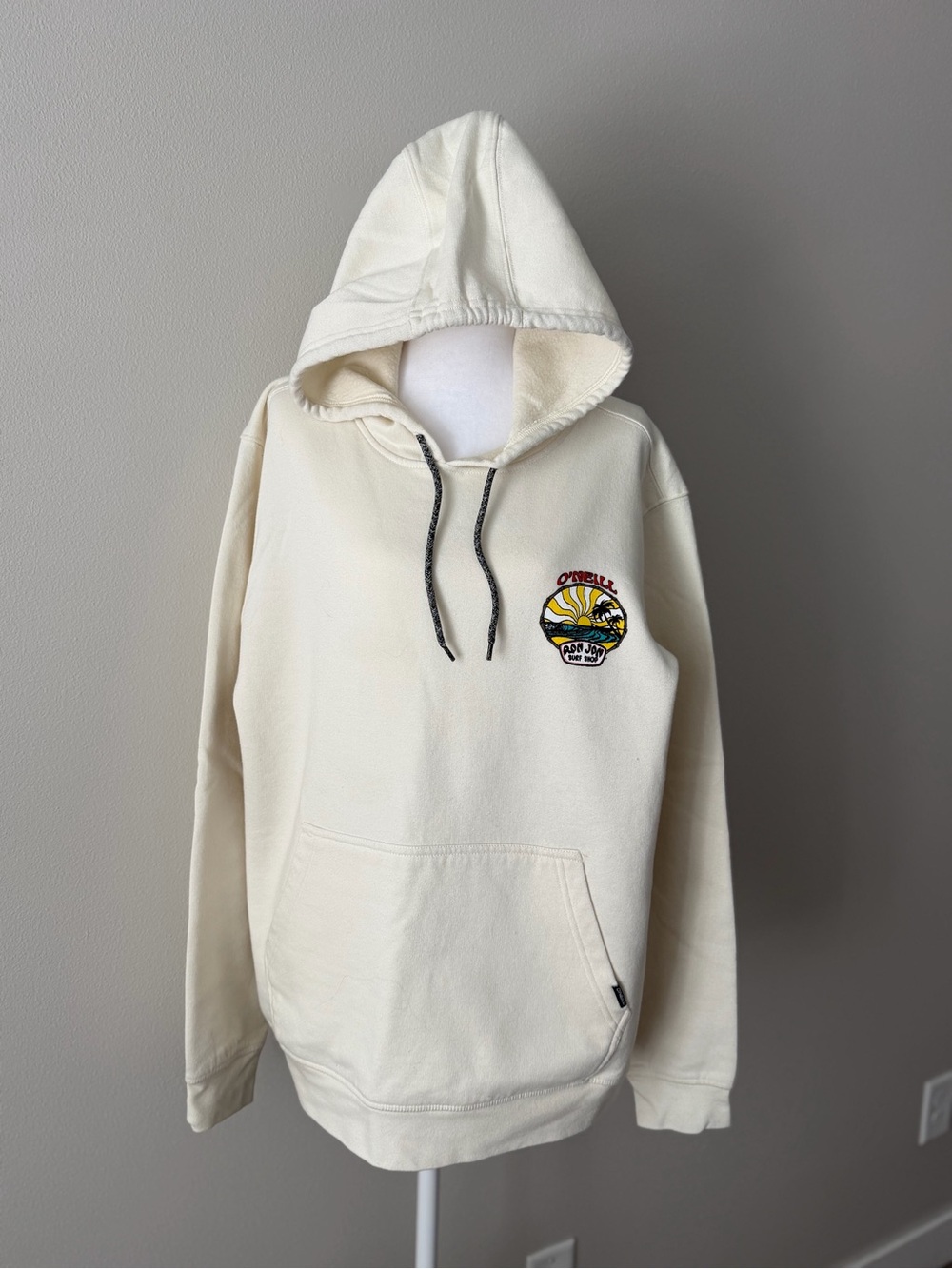 O'Neill Off-White Hooded Pullover with Surf Patch